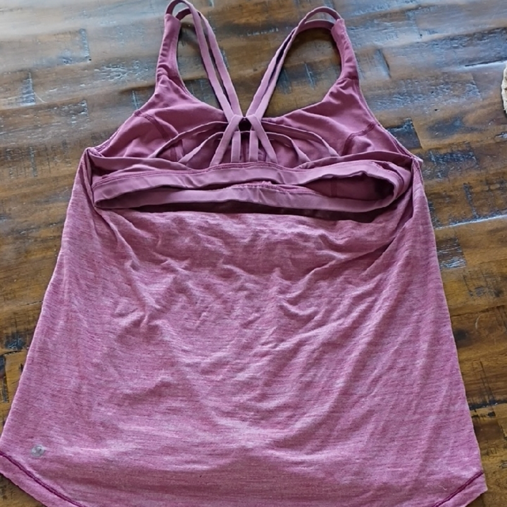 lululemon athletica Heathered Mauve Double-Strap Tie-Front Tank - Picture 3 of 4
